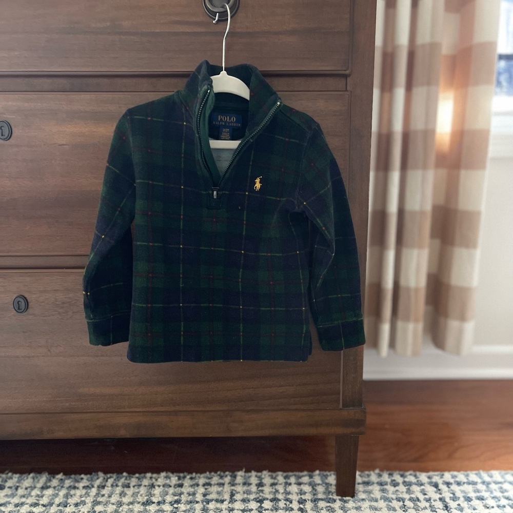 Ralph Lauren Plaid 1/2 Zip Green